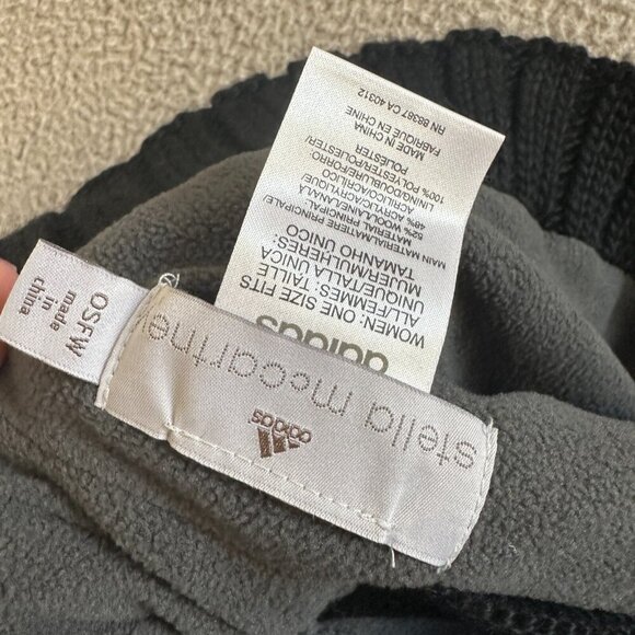 STELLA MCCARTNEY Adidas Neck Warmer Chunky Cable Knit Rib Button Wool Fleece - Picture 14 of 16